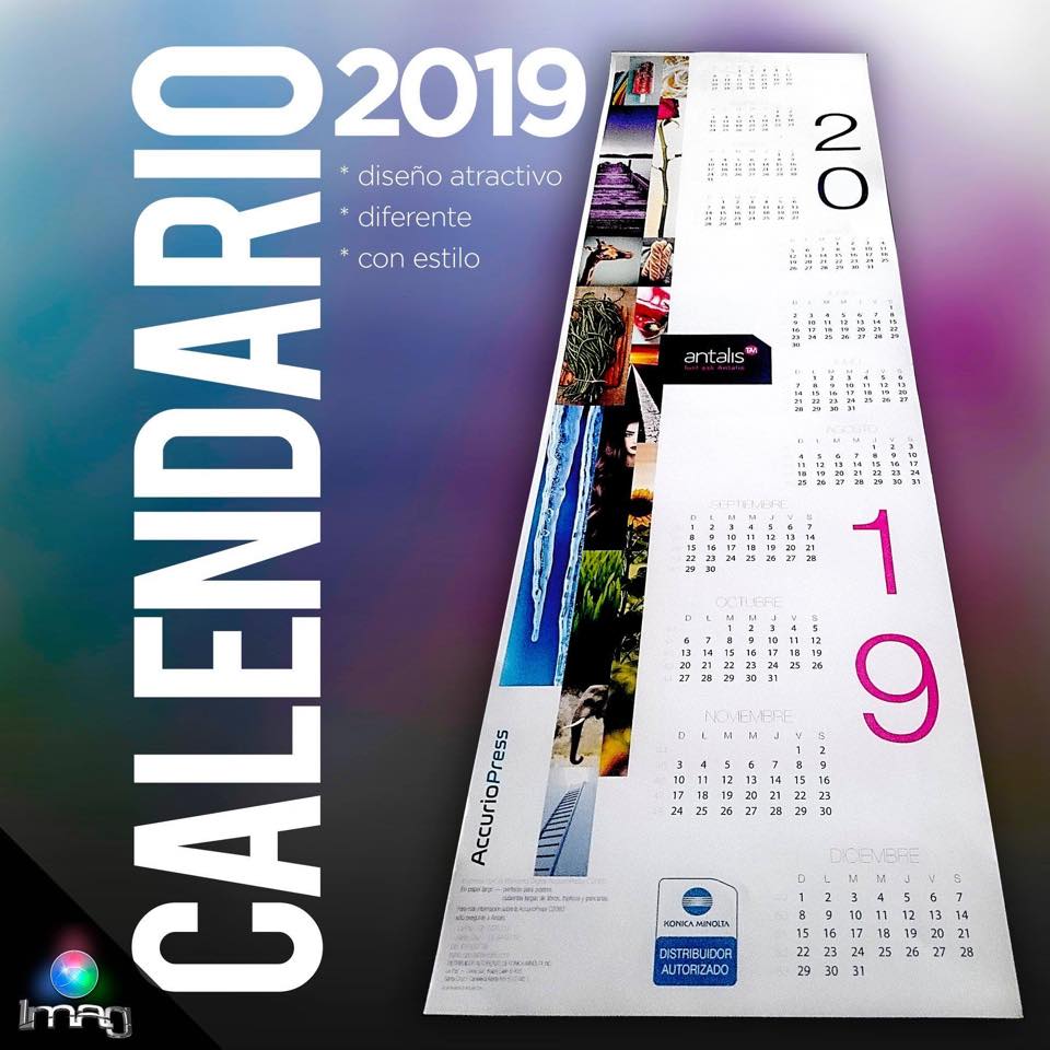 Calendario 2019 impreso con fotos integradas