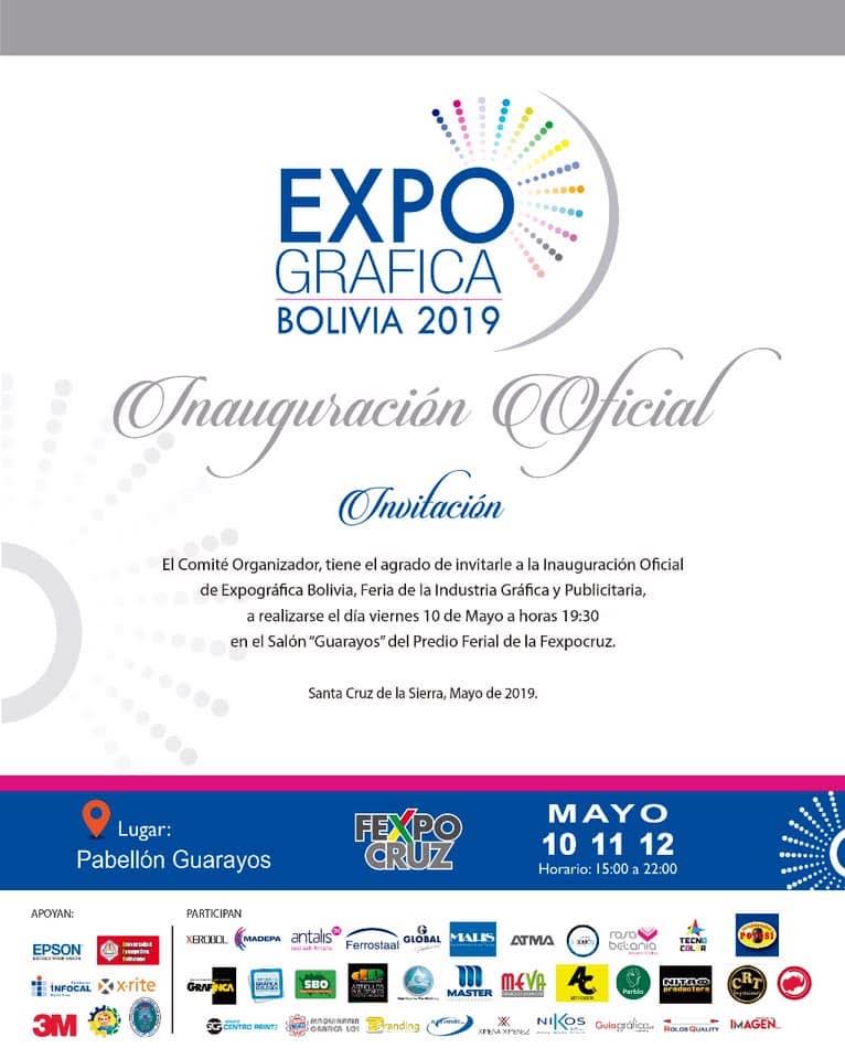 Invitación impresa ExpoGráfica Bolivia 2019