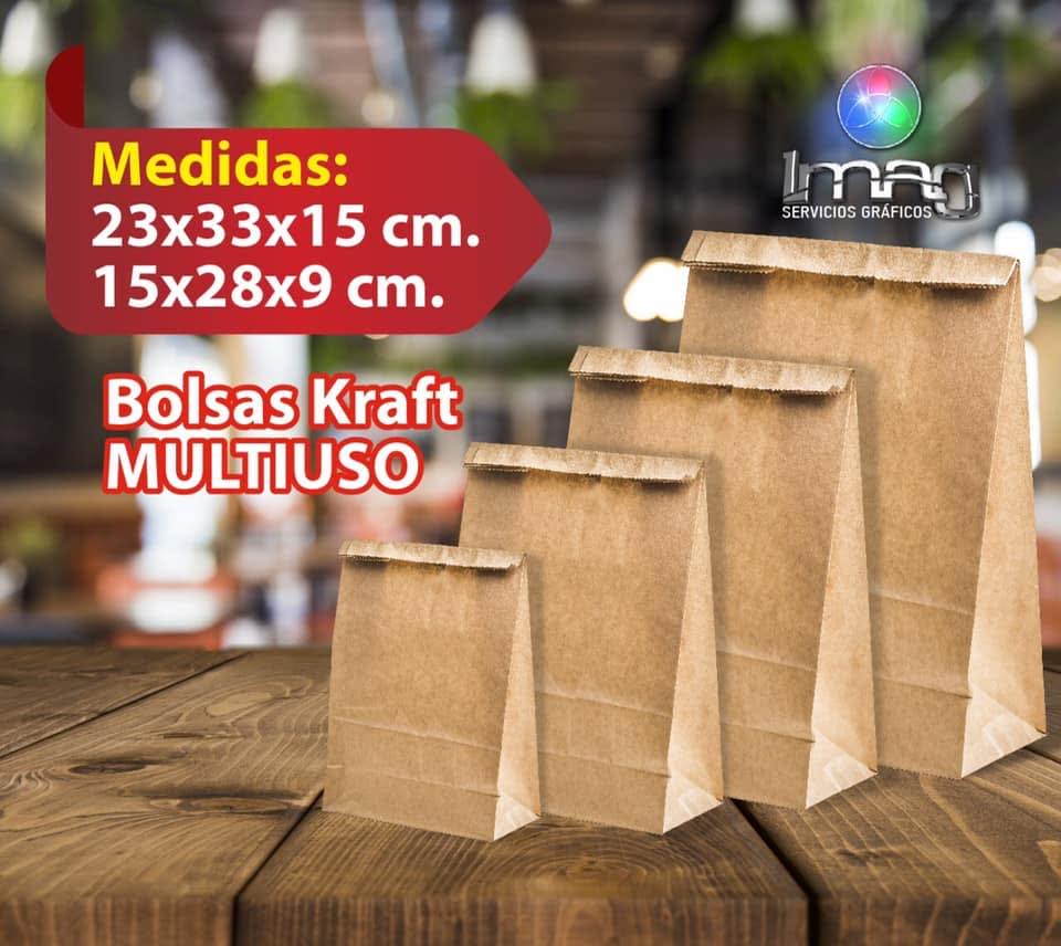 Bolsas kraft multiuso con medidas especificadas