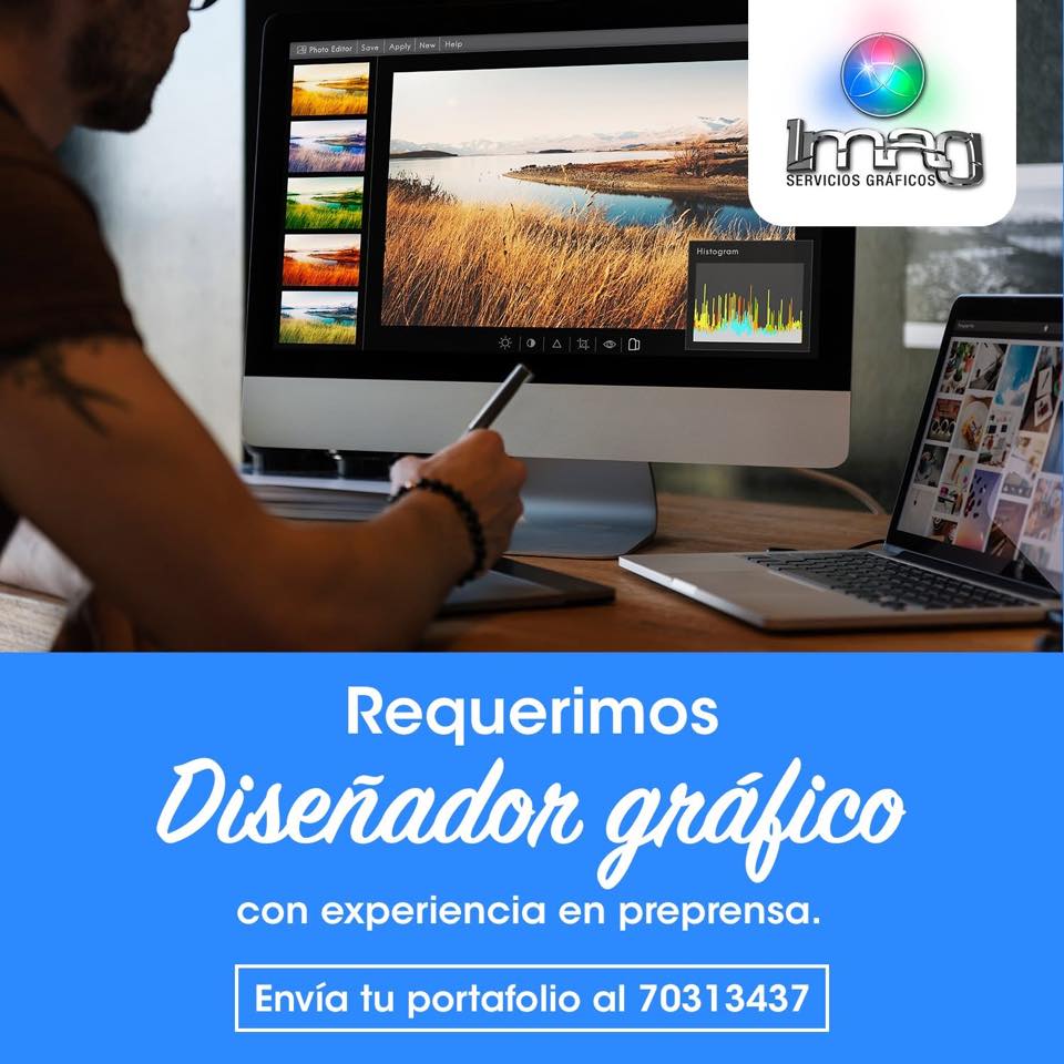 Foto persona diseñando en computadora revisando imágenes