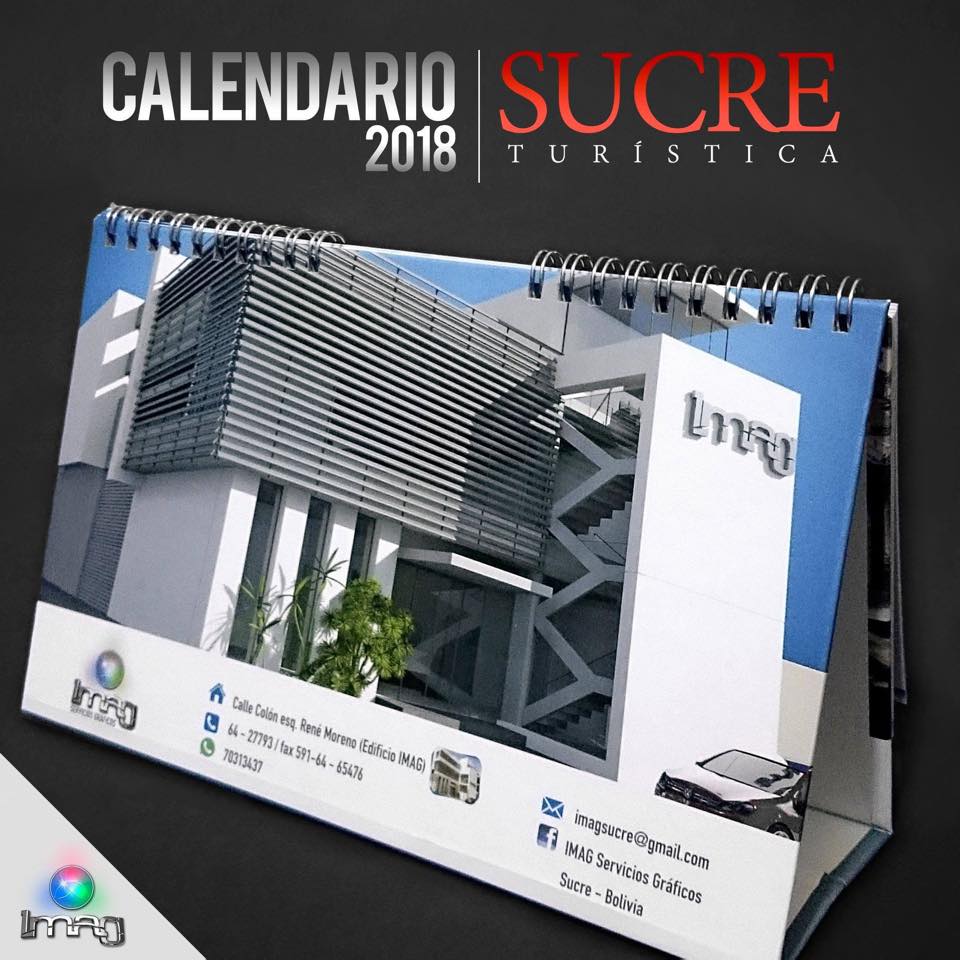 Calendario de escritorio anillado Sucre Turística